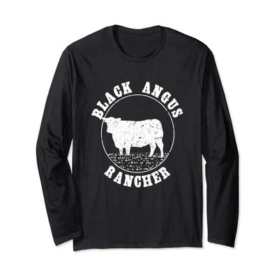 Black Angus Rancher Cow tee / heifer, homesteader Farm Long Sleeve T-Shirt