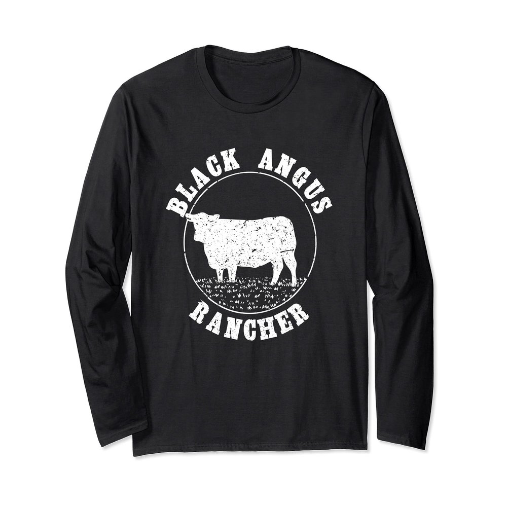 Black Angus Rancher Cow tee / heifer, homesteader Farm Long Sleeve T-Shirt