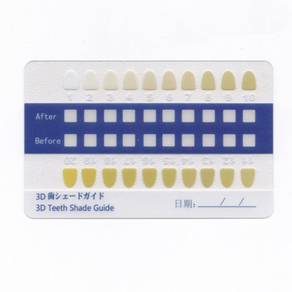 20 Colors Teeth Whitening Shade Guide Paper Chart Card For Tooth Whiter Effective Compare Professional Dental Supplies(Color:30pcs)