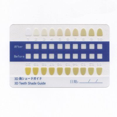 20 Colors Teeth Whitening Shade Guide Paper Chart Card For Tooth Whiter Effective Compare Professional Dental Supplies(Color:50pcs)
