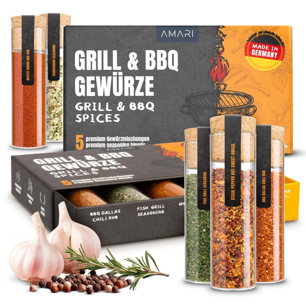 Amari GRILL & BBQ Spice Set 5 Exquisite BBQ Spices Gift Set BBQ Mixed Spice Steak Seasoning Set BBQ Seasoning