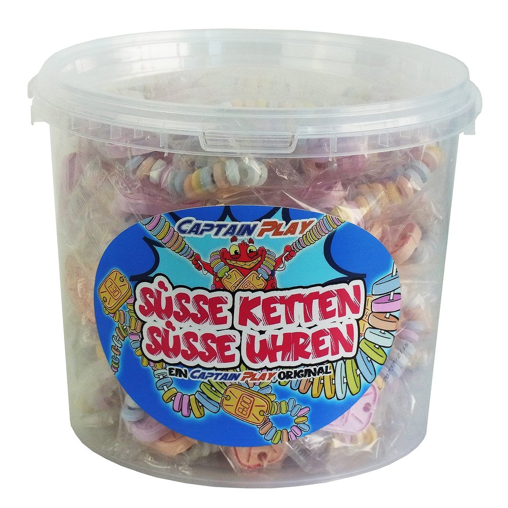 CAPTAIN PLAY Retro Candy Party Box with Candy Necklaces and Candy Watches, 50 pices Individually Wrapped, 762g