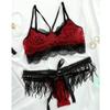 Women's Erotic Bodystockings Women Lingerie Set Crochet Underwear with Skirt and Gloves Pajamas Sleepwear-Negro_S Black view 4
