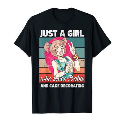 Just a girl who loves boba and Cake decorating kawaii T-Shirt