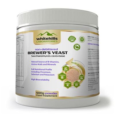 Brewer's Yeast Powder 500g Non-debittered Inactive Natural Source of B-Vitamins, Chromium, Selenium and Potassium for Humans, Cats, Dogs, Horses and Ducklings