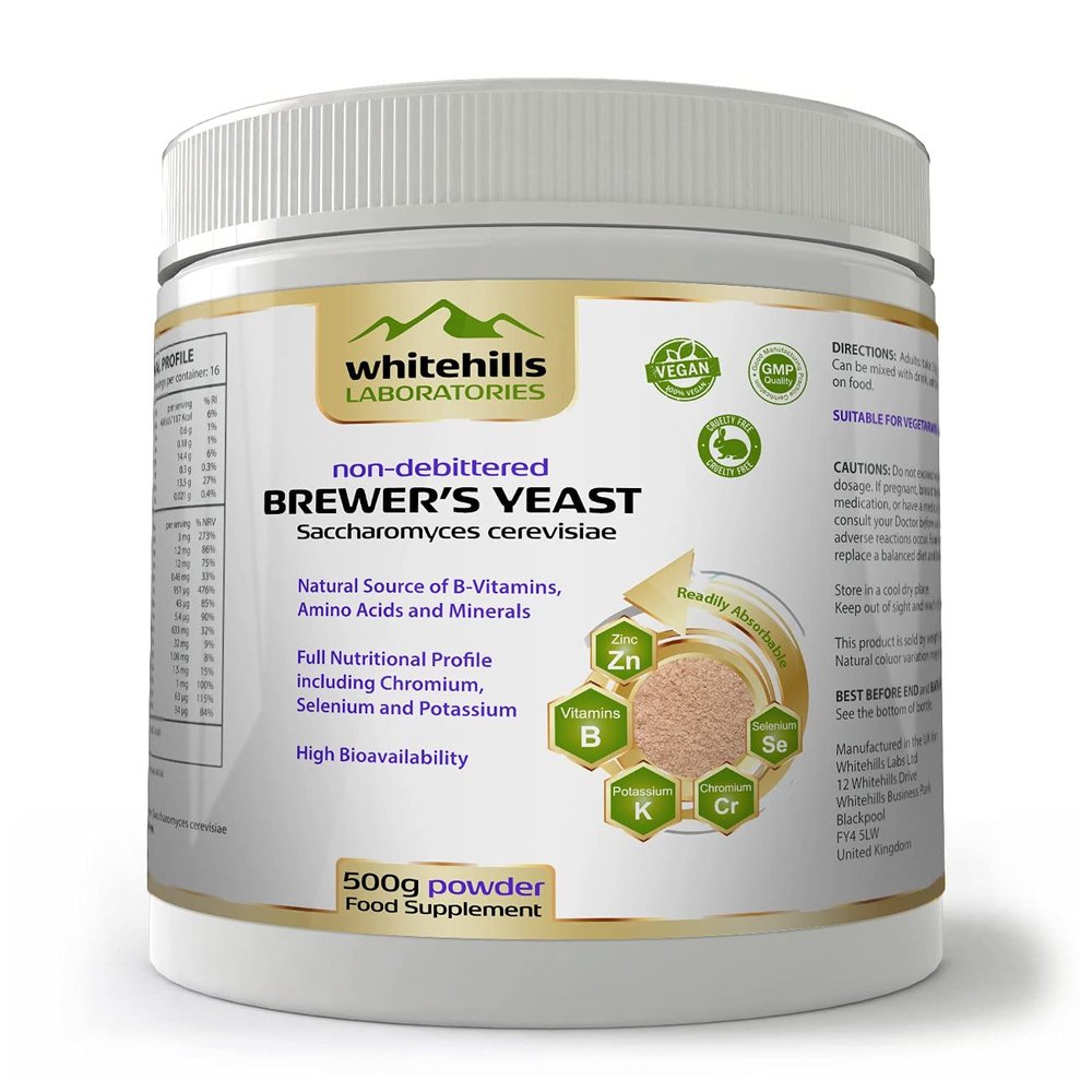 Brewer's Yeast Powder 500g Non-debittered Inactive Natural Source of B-Vitamins, Chromium, Selenium and Potassium for Humans, Cats, Dogs, Horses and Ducklings