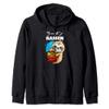 Kawaii Anime Sloth Eating Japanese Ramen Noodle Soup Zip Hoodie view 1
