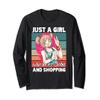 Just a girl who loves boba and Shopping kawaii Long Sleeve T-Shirt view 1