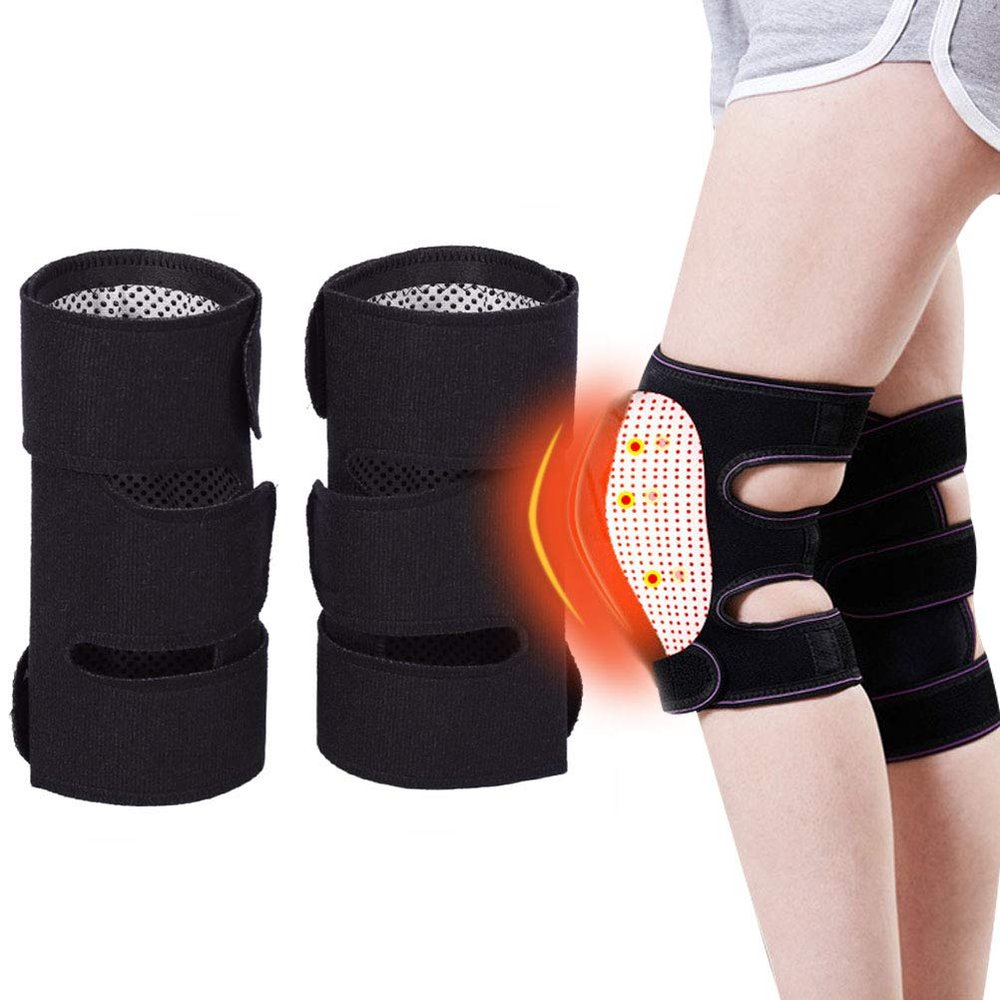 ruixin Heated Knee Brace Wrap,Tourmaline Self Heating Knee Pads, Magnetic Therapy Kneepads,Pain Relief Arthritis Brace Support,Patella Knee Sleeves Pads,Health Care Expert(Pair)