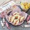 100 PCS Food Grade Wrap Paper, Heart and Macaron Patterned Waterproof Greaseproof Parchment Wax Paper Sheets Basket Food Wrapping Liners for Sandwiches Cake Baking Decoration view 4