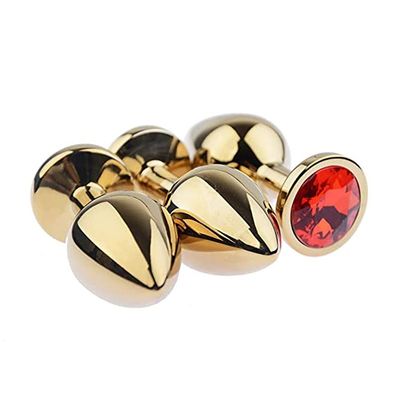3 x Round Stainless Steel Diamond Training Kit for Couples Lovers (Red)