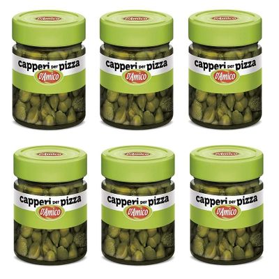 6X D'Amico Capperi per Pizza Capers for Pizza Glass 100g
