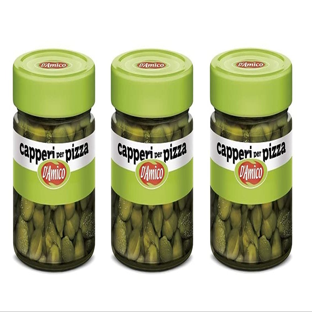 3X D'Amico Capperi per Pizza Capers for Pizza Glass 100g