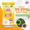 Buzz 200pk Anti-Bac Multisurface Wipes, 18cm x 19cm Lemon Scented Cleaning Wipes for Kitchen, Home & Office Surfaces, Multi-Purpose Surface Cleaner, Streak-Free, Quick-Drying, Remove Grease & Dirt view 4