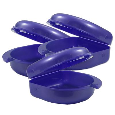 Bulk Pack of 48 Gum Shield Case - Mouthguard Box for Ortho Retainers, Sports Dental Appliances, Dentures & More (Purple)