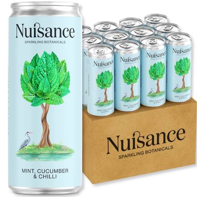 Nuisance Sparkling Wild Nettle Premium Soda Water & Mixer | Low Calories | 12 x 250ml Cans