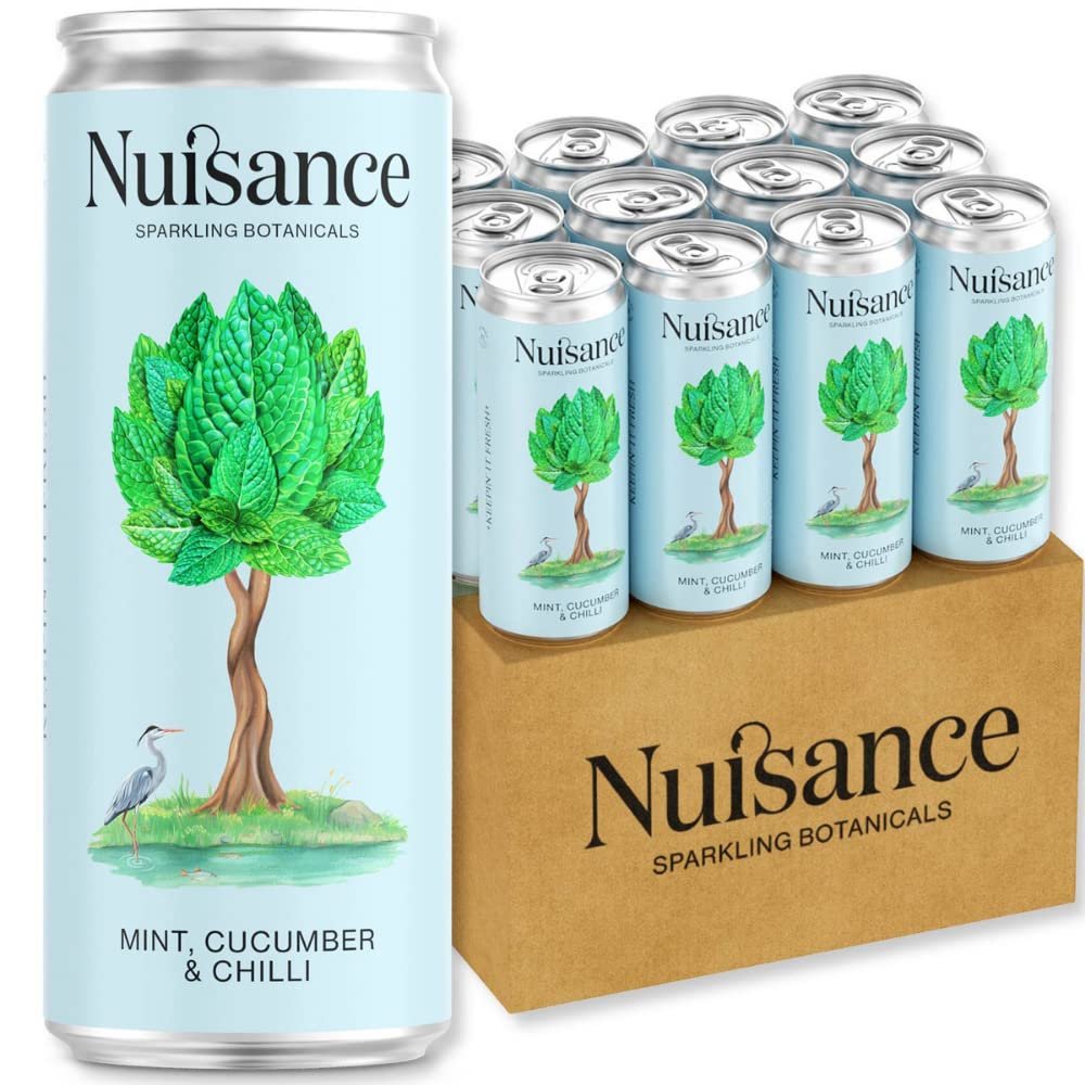 Nuisance Sparkling Wild Nettle Premium Soda Water & Mixer | Low Calories | 12 x 250ml Cans