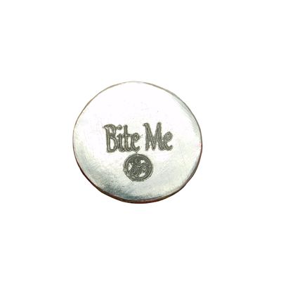 BDSM Token, Bite Me Token, Aftercare Submissive Keepsake, Handmade Pewter Pocket Token