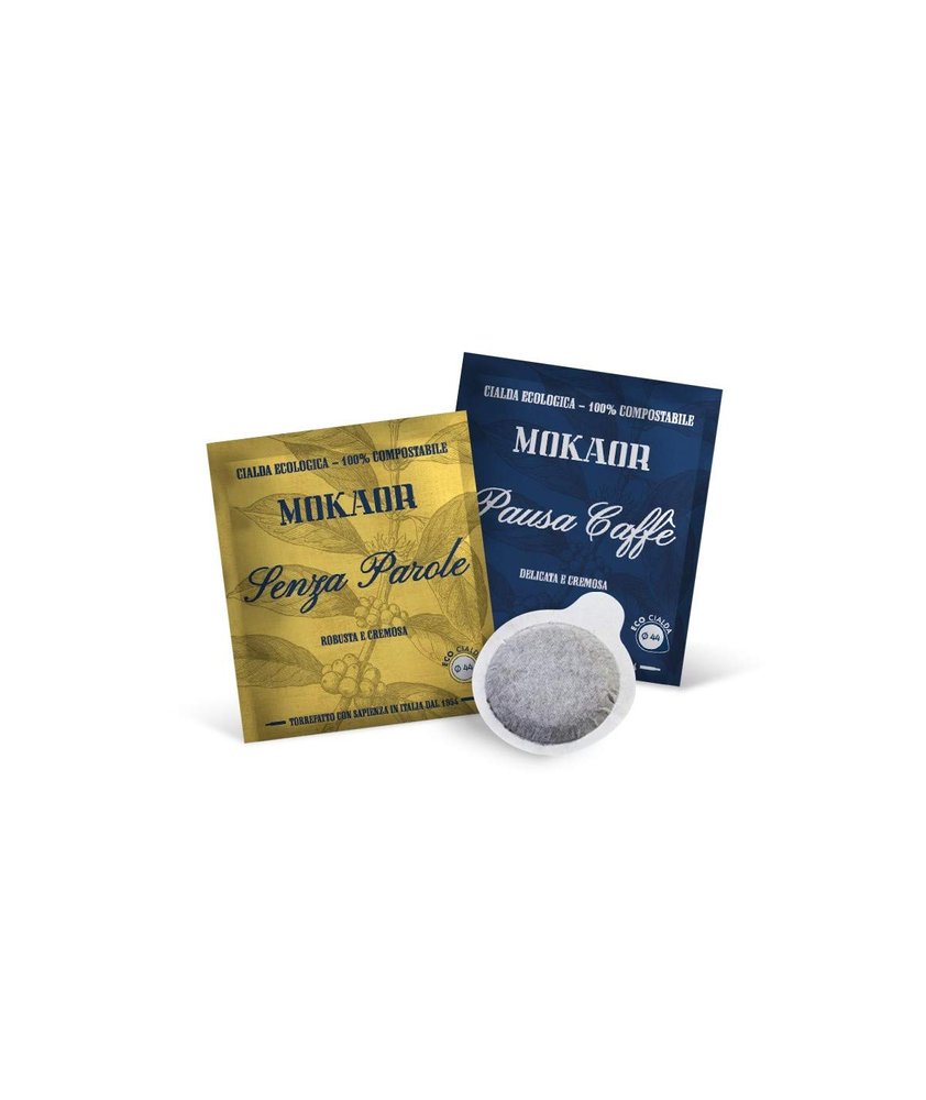 Mokaor - 200 Pods Pack - Pausa Caff + Caff Senza Parole - ESE 44mm
