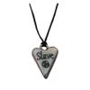 Fine Pewter BDSM Heart Pendant with Slave Inscription  Adjustable Cord  Handmade by William Sturt view 1