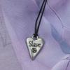 Fine Pewter BDSM Heart Pendant with Slave Inscription  Adjustable Cord  Handmade by William Sturt view 3