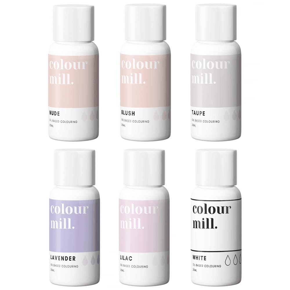 Colour Mill Edible Food Paint Bundle Colouring Liquid Cake Cookie Dye for Baking Icing Sugarpaste Fondant (x6 20ml) - Nude Tones