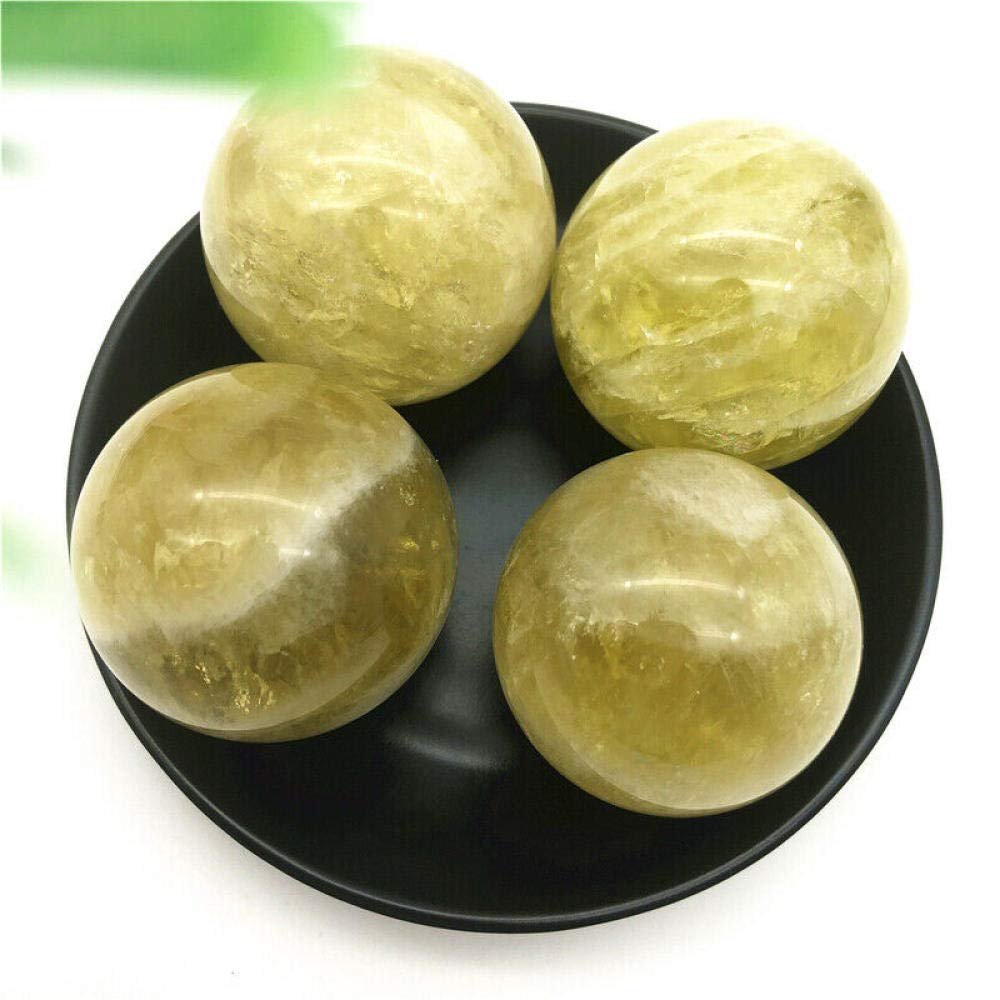 1PC Natural Citrine Yellow Quartz Crystal Sphere Ball Polished Stones Decor Natural Stones and Minerals-46-48mm