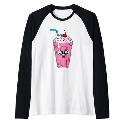 Funny Milkshake for making Milk to Milkshake Friends Raglan Baseball Tee