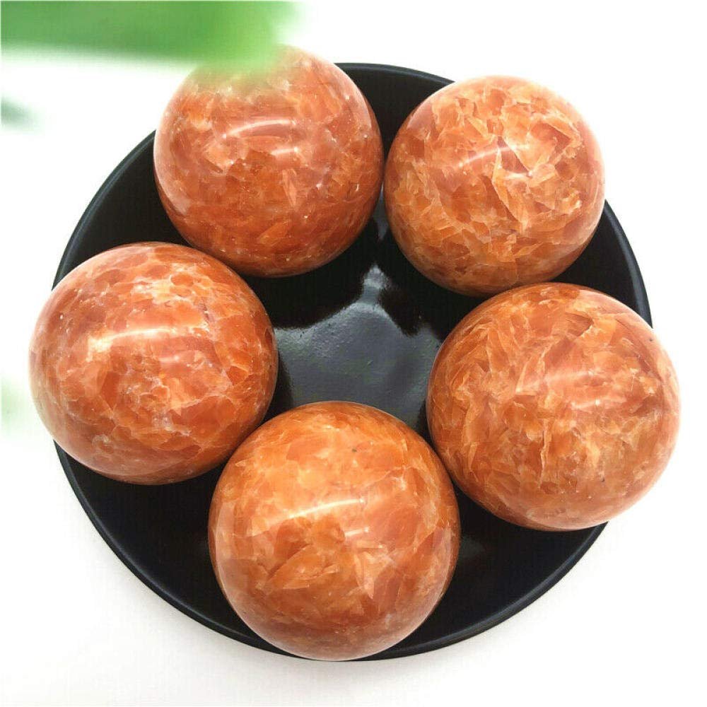 1PC 46-48mm Natural Red Sun Stone Quartz Crystal Sphere Ball Massage Crystal Ball Healing Natural Stones and Minerals