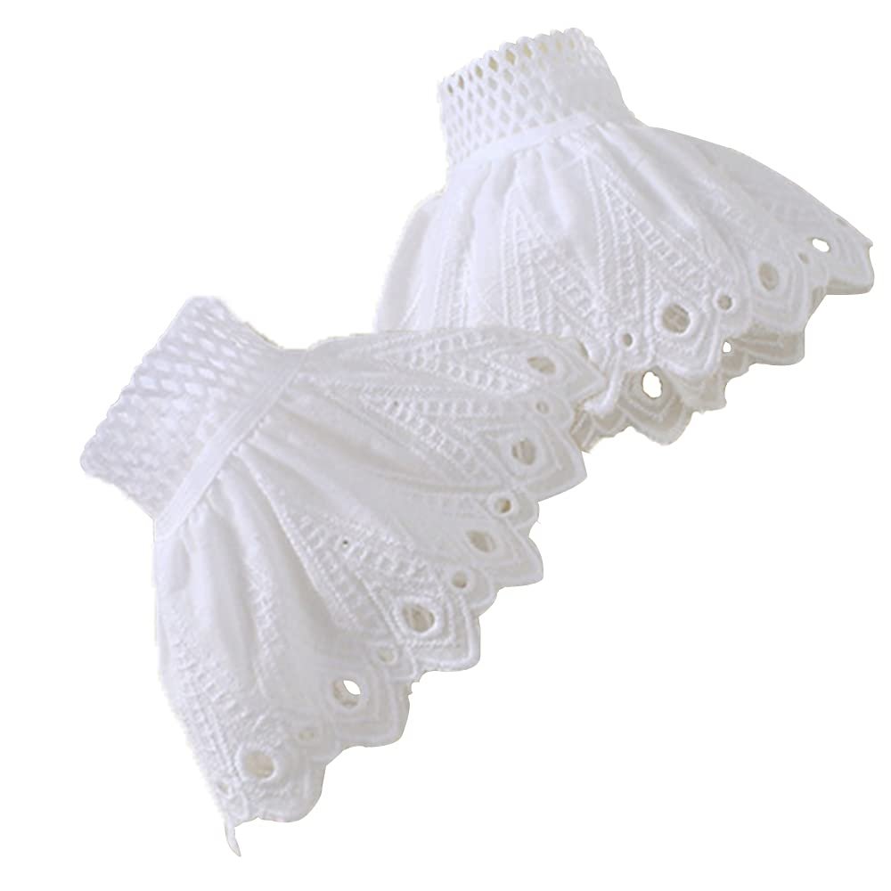 Elegtiskas False Sleeves Wrist Cuffs Floral Layered Lace Cuff