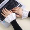 Elegtiskas False Sleeves Wrist Cuffs Floral Layered Lace Cuff view 2