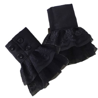 Elegtiskas False Sleeves Wrist Cuffs Floral Layered Lace Cuff