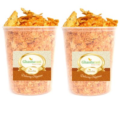 Jaiccha Ghasitaram Roasted Papad Chiwda 400 GMS |Diwali,Holi,Rakhi,Valentine,Christmas,Birthday,Anniversary,Gift for Her,Him,Mothers Day,Fathers Day|