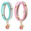 2PCS Mosquito Repellent Leather Bracelet Lasting Protection Mosquito-Free Wrist Band Girl All Natural Plant Oils and Deet Free Anti Insects & Bugs Leather Bracelets for Whole Family(Blue+Pink) view 1