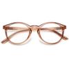 KOOSUFA Round Reading Glasses Blue Light Blocking Women Men Lightweight Reader Eyeglasses Eyewear with Spring Hinge (1x Transparent Dark Brown, +3.00) view 1