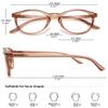 KOOSUFA Round Reading Glasses Blue Light Blocking Women Men Lightweight Reader Eyeglasses Eyewear with Spring Hinge (1x Transparent Dark Brown, +3.00) view 2