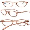 KOOSUFA Round Reading Glasses Blue Light Blocking Women Men Lightweight Reader Eyeglasses Eyewear with Spring Hinge (1x Transparent Dark Brown, +3.00) view 3