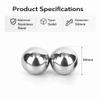 2Pcs Chinese Health Balls, 50mm Dia 304 Stainless Steel Baoding Balls Rehabilitation Health Exercise Balls for Big Hand Therapy Stress Relief,other attachments view 2