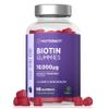 Biotin Hair Growth Gummies 10,000mcg | 90 Count | High Strength Biotin (Vitamin B7) for Hair and Skin Health | Natural Strawberry Flavour | Vegan Supplement | by Horbaach view 1