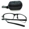 3 PAIRS SUPER-LITE TR90 Material FOLDING,BENDABLE Reading Glasses Includes CASE with BELT HOLDER + Cloth 10 Lens Variations in Black, Burgundy or Brown RG51 (3 x Black & Black case, 3.50) view 4