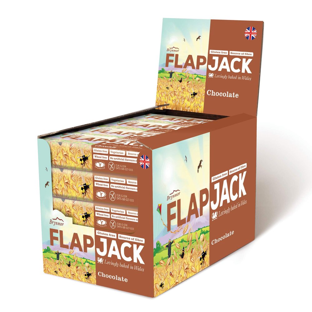 Brynmor Chocolate Flapjack, 20 x 80g Individually Wrapped Bars, A Perfect Treat For Snack Time