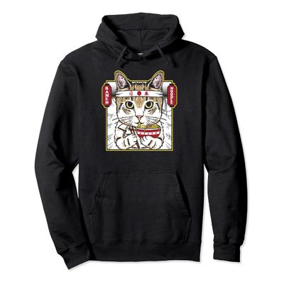 Kawaii Ramen Noodle Cat Ramen Life Anime Cat Kawaii Neko Pullover Hoodie