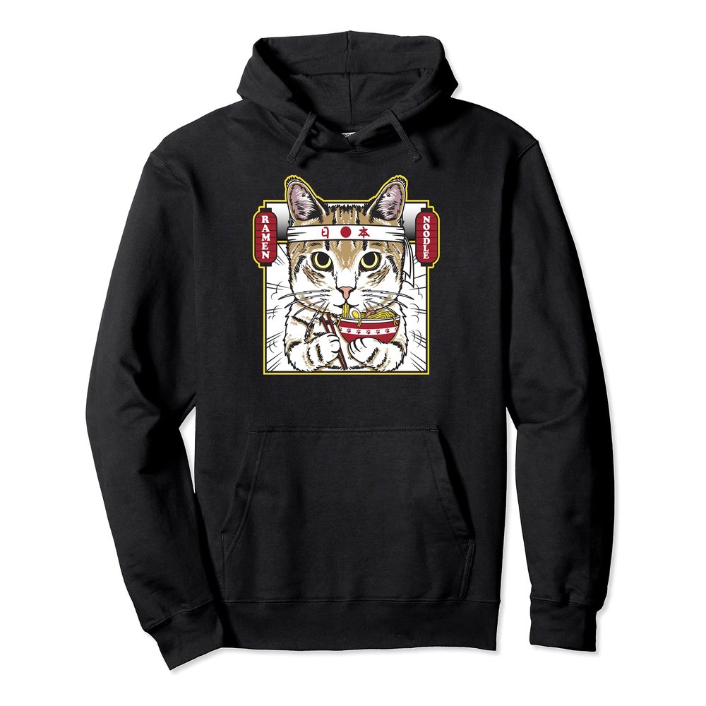 Kawaii Ramen Noodle Cat Ramen Life Anime Cat Kawaii Neko Pullover Hoodie