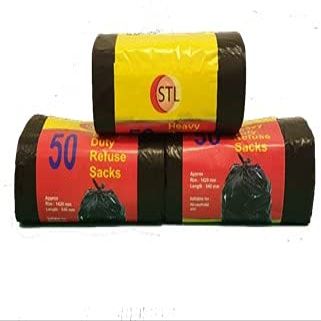 100 x Heavy duty black bin liners, 160 Gauge 40 Micro, Rubbish Bin sacks for dustbins, Garbage refuse bags, Extra Strong black garbage bags roll for everyday use, Rim:1420MM, Length: 840mm