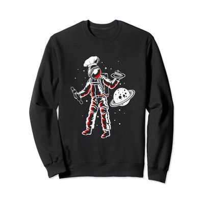 Funny Astronaut Baking Cake In Space Sweatshirt