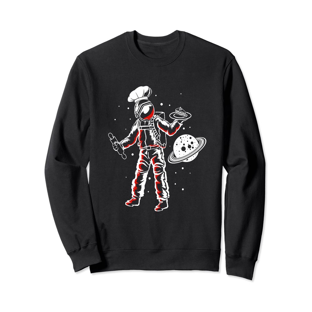Funny Astronaut Baking Cake In Space Sweatshirt