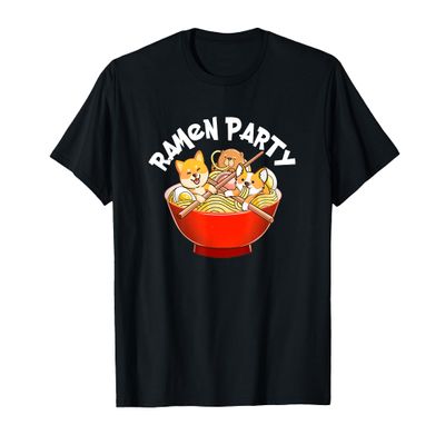 Ramen Noodle Party Kawaii Ramen Noodle Shiba Inu Ramen Life T-Shirt