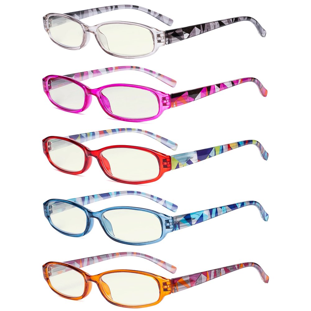 Eyekepper 5-pack Reading Glasses Blue Light Blocking for Women +1.00
