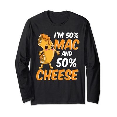 Cute 50% Macaroni and 50% Cheese Macaroni and Cheese Lovers Long Sleeve T-Shirt