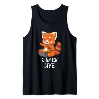 Ramen Life Red Panda Japanese Food Anime Soba Noodles Tank Top